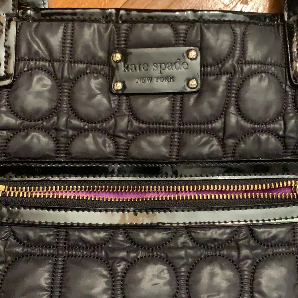 kate spade ♠️‎ black large pillow Quilted Nylon Tote Purse
